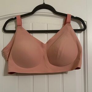 Size 2X Shapermint Seamless Pink Wireless Bra with removable padding